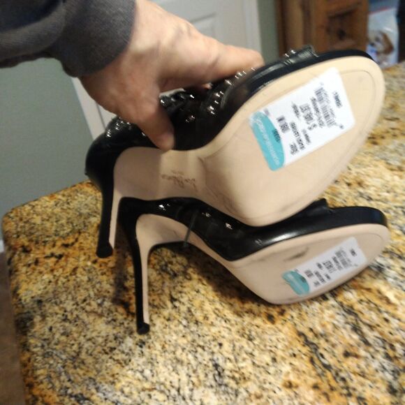 Sam Edelman Elyese Black Leather Studs Open Toe Sandals Women's Size 9 M - Picture 11 of 14